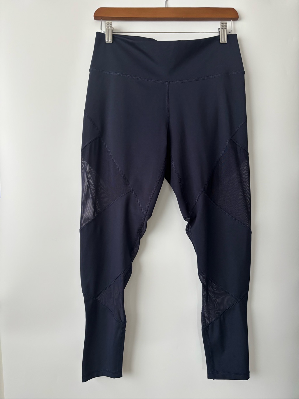 Adidas Climalite High Rise Navy Blue Mesh Panel Athletic Leggings Size M